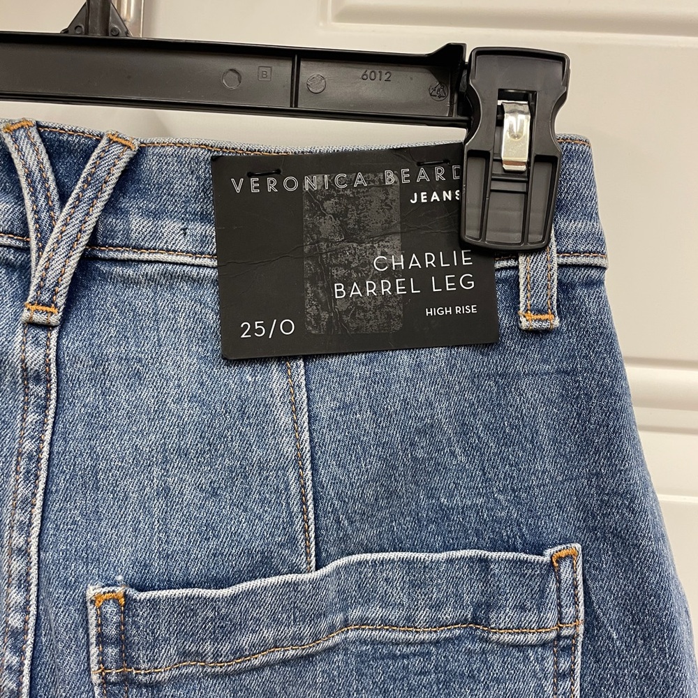 Veronica Beard Charlie Barrel leg Denim Jeans Sz 25/0 NEW - Picture 6 of 8